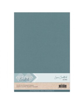 Card Deco Linen Cardstock Sea Blue 10 Vel A4 (LKK-A440)