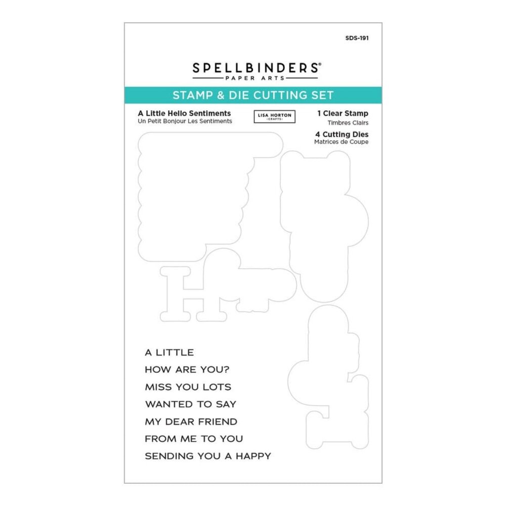 Spellbinders Spotlight Florals and Frames A Little Hello Sentiments Clear Stamp & Die Set (SDS-191) Spellbinders Spotlight Florals and Frames A Little Hello Sentiments Clear Stamp & Die Set (SDS-191)