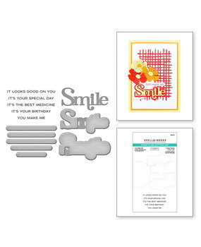 Spellbinders Spotlight Florals and Frames You Make Me Smile Sentiments Clear Stamp & Die Set (SDS-192)