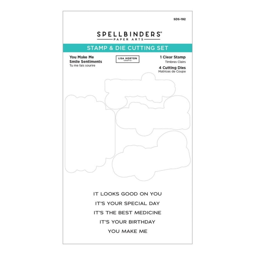 Spellbinders Spotlight Florals and Frames You Make Me Smile Sentiments Clear Stamp & Die Set (SDS-192) Spellbinders Spotlight Florals and Frames You Make Me Smile Sentiments Clear Stamp & Die Set (SDS-192)