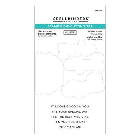 Spellbinders Spotlight Florals and Frames You Make Me Smile Sentiments Clear Stamp & Die Set (SDS-192) Spellbinders Spotlight Florals and Frames You Make Me Smile Sentiments Clear Stamp & Die Set (SDS-192)