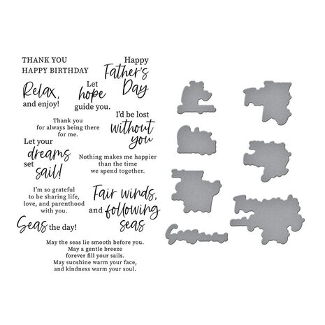 Spellbinders Fair Winds Sentiments Clear Stamp & Die Set (SDS-193) Spellbinders Fair Winds Sentiments Clear Stamp & Die Set (SDS-193)