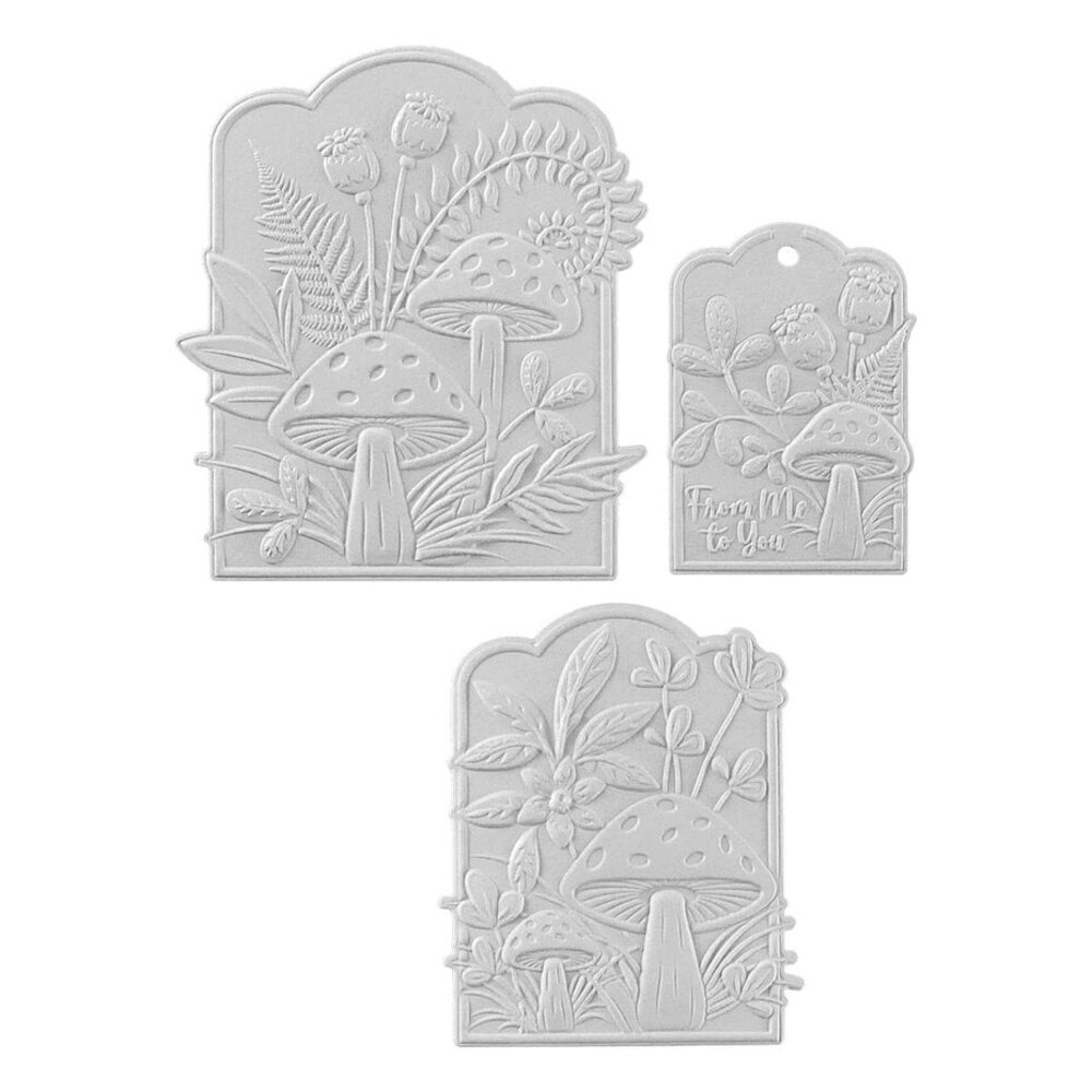 Spellbinders Sealed 3D Botanical Mushrooms From Me to You 3D Emboss & Cut Folder (E3D-084)