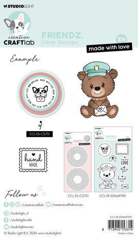 Creative Craftlab Friendz Clear Stamp Made With Love (CCL-FR-STAMP709) Creative Craftlab Friendz Clear Stamp Made With Love (CCL-FR-STAMP709)