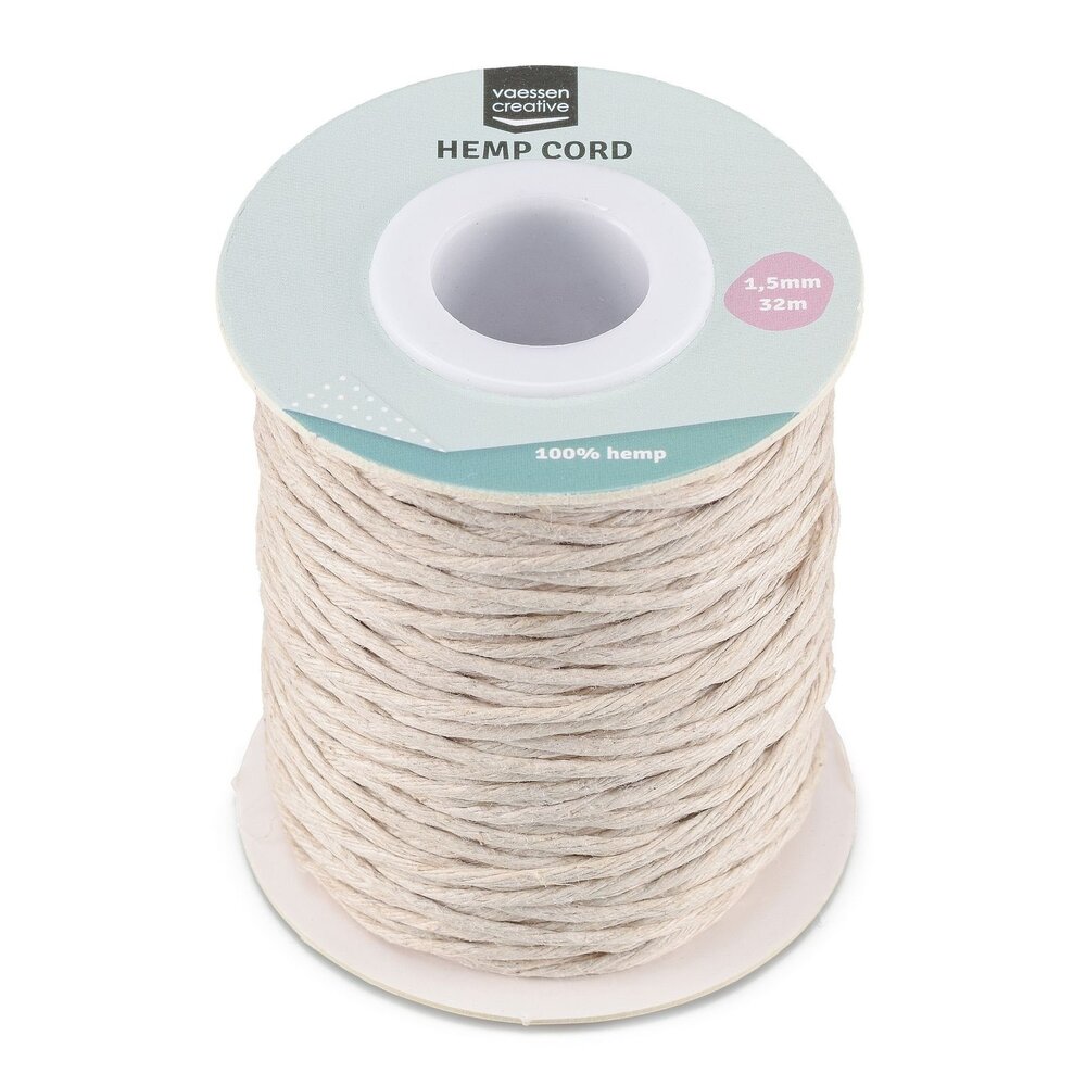 Vaessen Creative Hemp Cord Natural 1.5mmx32m (3908-024) Vaessen Creative Hemp Cord Natural 1.5mmx32m (3908-024)
