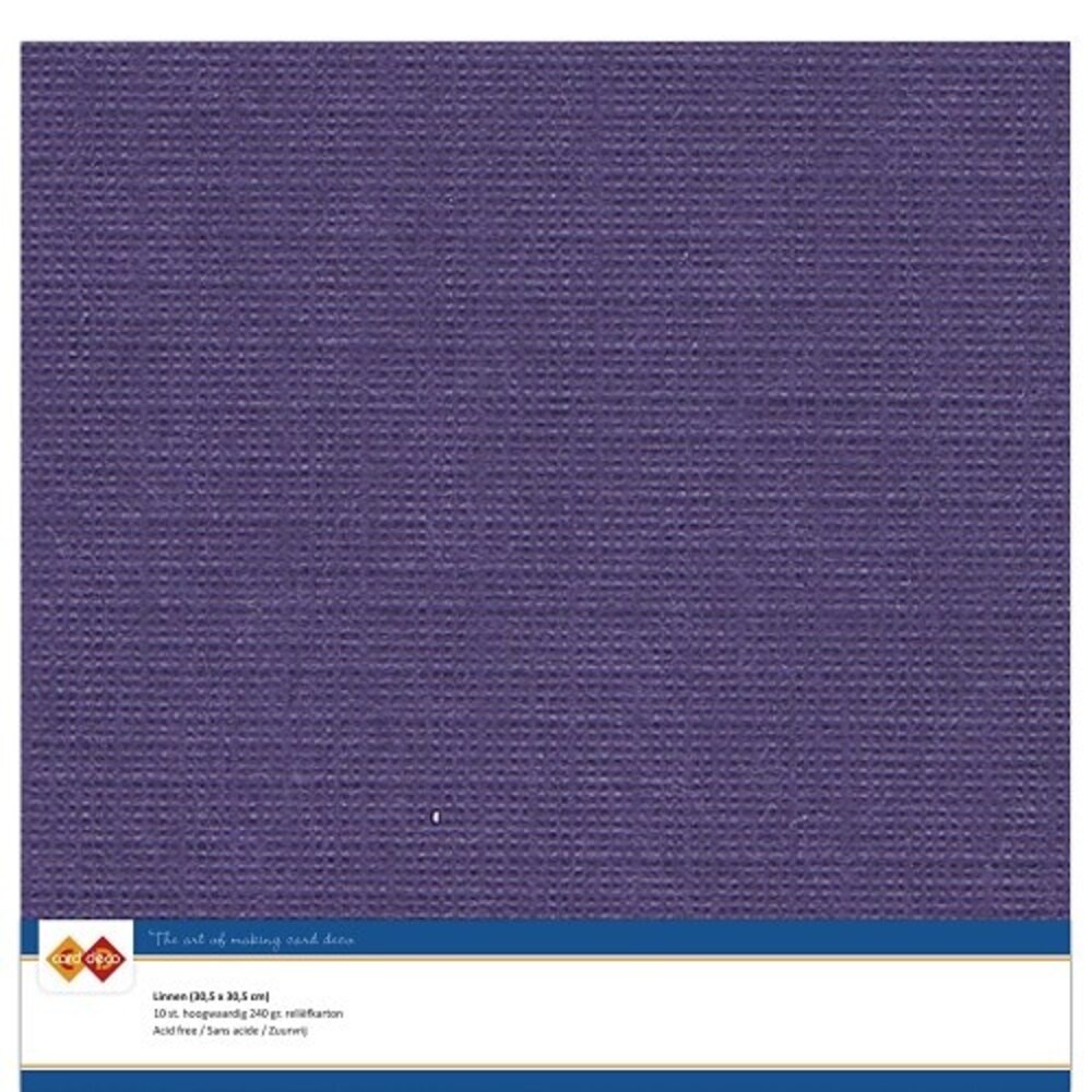 Card Deco Linen Cardstock Dark Purple 10 Vel 30,5x30,5 cm (LKK-SC35)