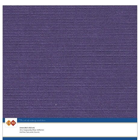 Card Deco Linen Cardstock Dark Purple 10 Vel 30,5x30,5 cm (LKK-SC35)