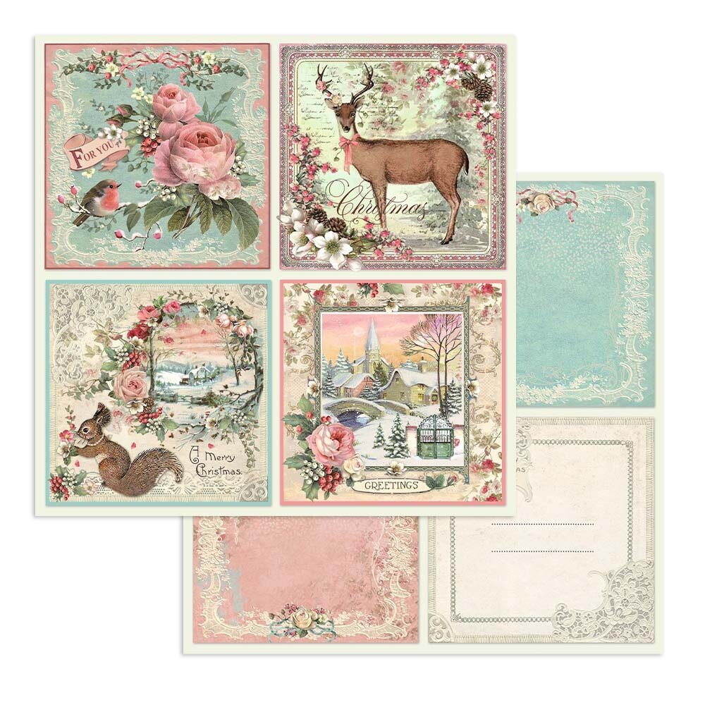 Stamperia Pink Christmas 12x12 Inch Paper Pack (SBBL73) Stamperia Pink Christmas 12x12 Inch Paper Pack (SBBL73)