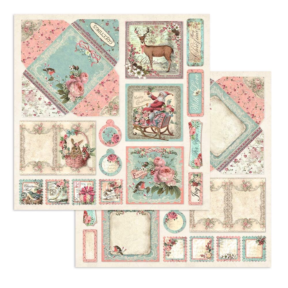 Stamperia Pink Christmas 12x12 Inch Paper Pack (SBBL73) Stamperia Pink Christmas 12x12 Inch Paper Pack (SBBL73)