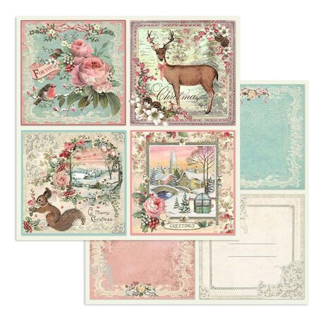 Stamperia Pink Christmas 8x8 Inch Paper Pack (SBBS03)