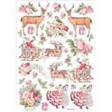 Stamperia Pink Christmas A4 Rice Paper (DFSA4623)*