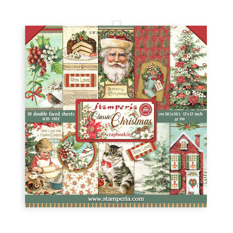 Stamperia Classic Christmas 12x12 Inch Paper Pack (SBBL74) Stamperia Classic Christmas 12x12 Inch Paper Pack (SBBL74)