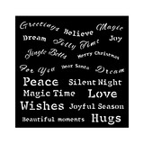 Stamperia Classic Christmas Thick Stencil 18x18cm Quotes (KSTDQ115)