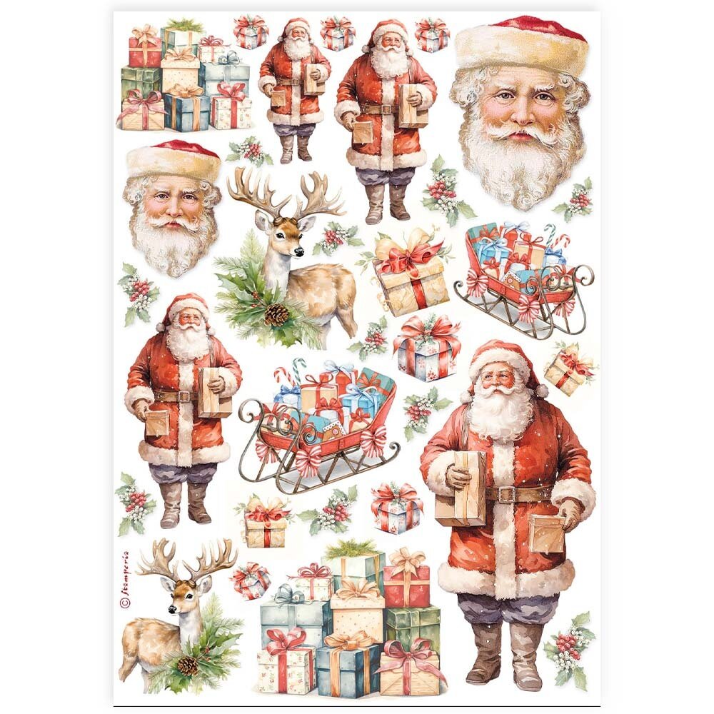 Stamperia Classic Christmas A4 Rice Paper Santa Claus (DFSA4919) Stamperia Classic Christmas A4 Rice Paper Santa Claus (DFSA4919)