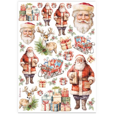Stamperia Classic Christmas A4 Rice Paper Santa Claus (DFSA4919) Stamperia Classic Christmas A4 Rice Paper Santa Claus (DFSA4919)