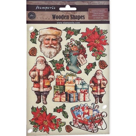 Stamperia Classic Christmas Wooden Shapes A5 (KLSP168) Stamperia Classic Christmas Wooden Shapes A5 (KLSP168)
