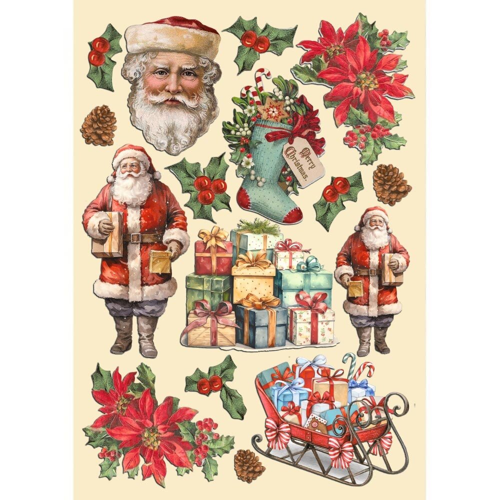 Stamperia Classic Christmas Wooden Shapes A5 (KLSP168) Stamperia Classic Christmas Wooden Shapes A5 (KLSP168)