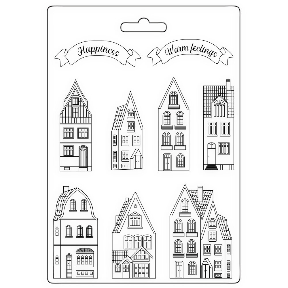 Stamperia Christmas Soft Mould A4 Christmas Houses (K3PTA4565)