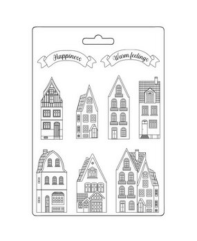 Stamperia Christmas Soft Mould A4 Christmas Houses (K3PTA4565)