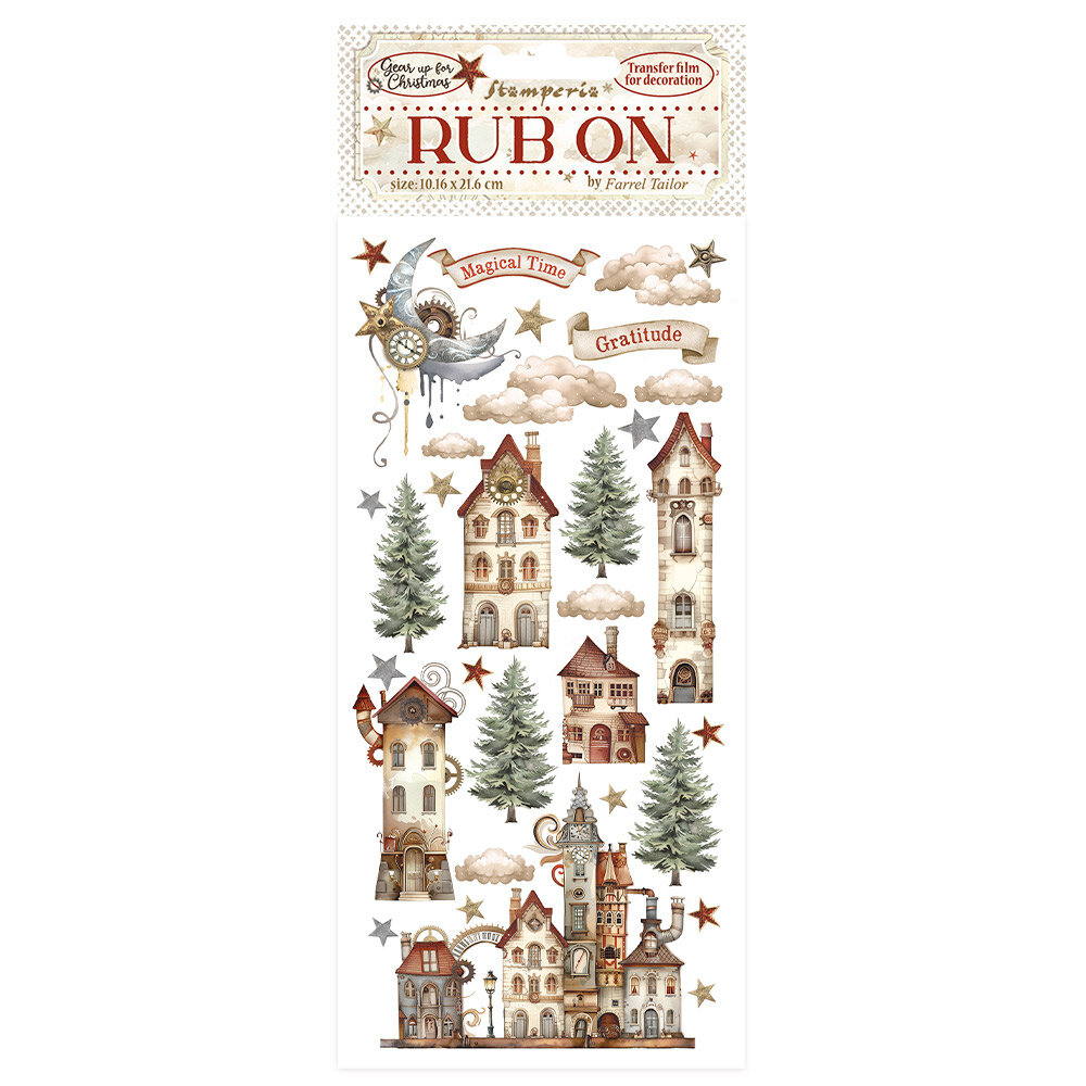 Stamperia Gear up for Christmas Rub-On 4x8,5 Inch Cozy Houses (DFLRB100) Stamperia Gear up for Christmas Rub-On 4x8,5 Inch Cozy Houses (DFLRB100)
