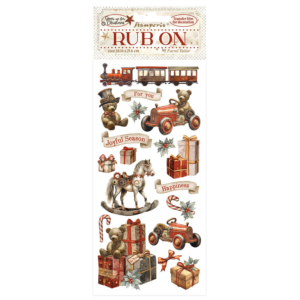 Stamperia Gear up for Christmas Rub-On 4x8,5 Inch Toys (DFLRB103) Stamperia Gear up for Christmas Rub-On 4x8,5 Inch Toys (DFLRB103)