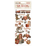 Stamperia Gear up for Christmas Rub-On 4x8,5 Inch Toys (DFLRB103)