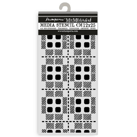 Stamperia Gear up for Christmas Thick Stencil 12x25cm Fabric Pattern (KSTDL97)