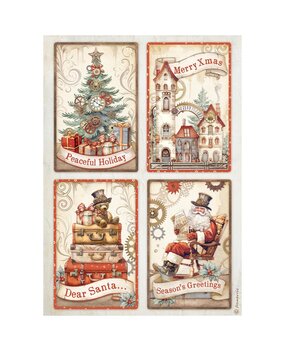 Stamperia Gear up for Christmas A4 Rice Paper 4 Cards (DFSA4935) Stamperia Gear up for Christmas A4 Rice Paper 4 Cards (DFSA4935)