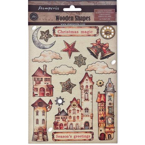 Stamperia Gear up for Christmas Wooden Shapes A5 Cozy Houses (KLSP165) Stamperia Gear up for Christmas Wooden Shapes A5 Cozy Houses (KLSP165)