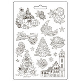 Stamperia Gear up for Christmas Soft Mould A4 Trees and Elements (K3PTA4579)