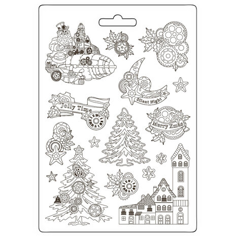 Stamperia Gear up for Christmas Soft Mould A4 Trees and Elements (K3PTA4579) Stamperia Gear up for Christmas Soft Mould A4 Trees and Elements (K3PTA4579)