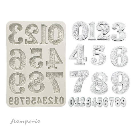 Stamperia Gear up for Christmas Silicon Mould A5 Numbers (KACMA528)