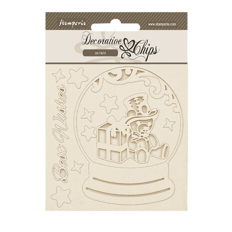 Stamperia Gear up for Christmas Decorative Chips Snowglobes (SCB225) Stamperia Gear up for Christmas Decorative Chips Snowglobes (SCB225)