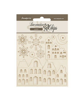 Stamperia Gear up for Christmas Decorative Chips Cozy Houses (SCB226)*
