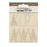 Stamperia Gear up for Christmas Decorative Chips Trees (SCB231)