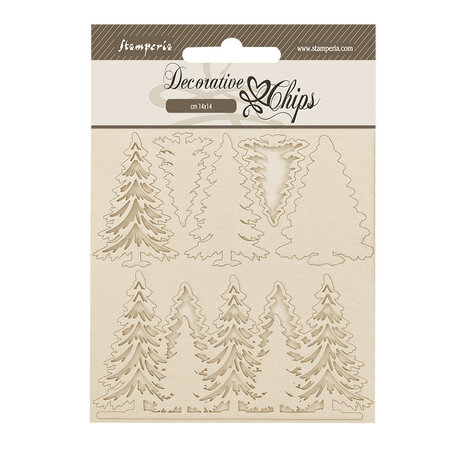 Stamperia Gear up for Christmas Decorative Chips Trees (SCB231) Stamperia Gear up for Christmas Decorative Chips Trees (SCB231)