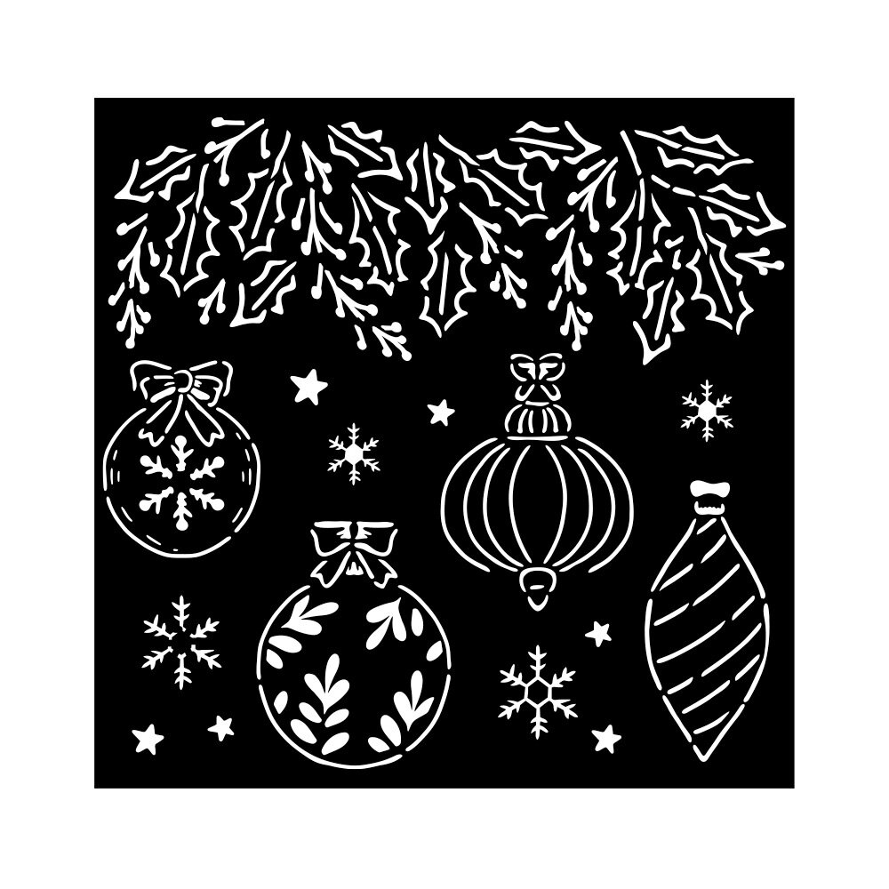 Stamperia The Nutcracker Thick Stencil 18x18cm Christmas Balls (KSTDQ106)