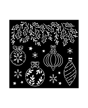 Stamperia The Nutcracker Thick Stencil 18x18cm Christmas Balls (KSTDQ106)