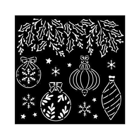 Stamperia The Nutcracker Thick Stencil 18x18cm Christmas Balls (KSTDQ106)