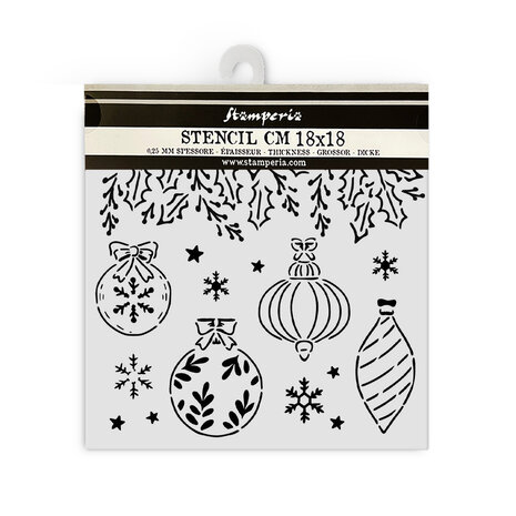 Stamperia The Nutcracker Thick Stencil 18x18cm Christmas Balls (KSTDQ106)