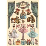 Stamperia The Nutcracker Wooden Shapes A5 Ballet and Teddy (KLSP167)
