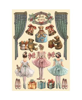 Stamperia The Nutcracker Wooden Shapes A5 Ballet and Teddy (KLSP167)