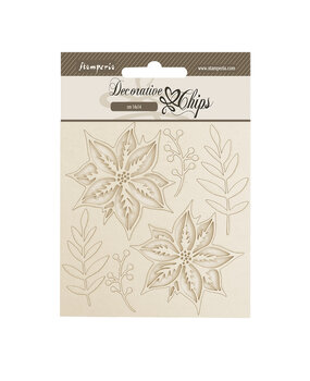 Stamperia The Nutcracker Decorative Chips Poinsettia (SCB230) Stamperia The Nutcracker Decorative Chips Poinsettia (SCB230)