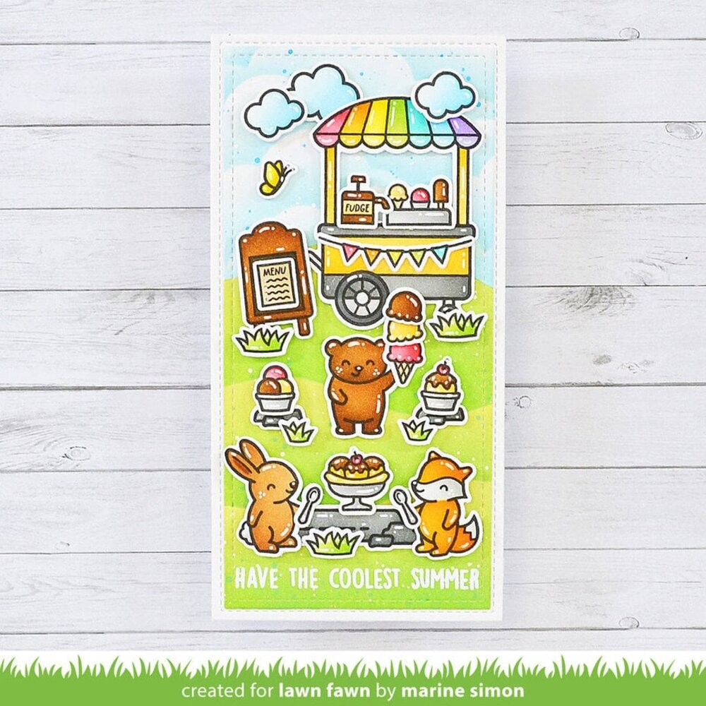 Lawn Fawn Lawn Clippings Treat Cart Coloring Stencils (LF3542) Lawn Fawn Lawn Clippings Treat Cart Coloring Stencils (LF3542)