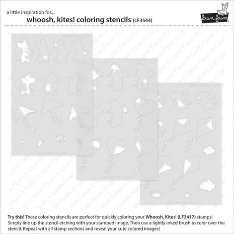 Lawn Fawn Lawn Clippings Whoosh, Kites! Coloring Stencils (LF3544)
