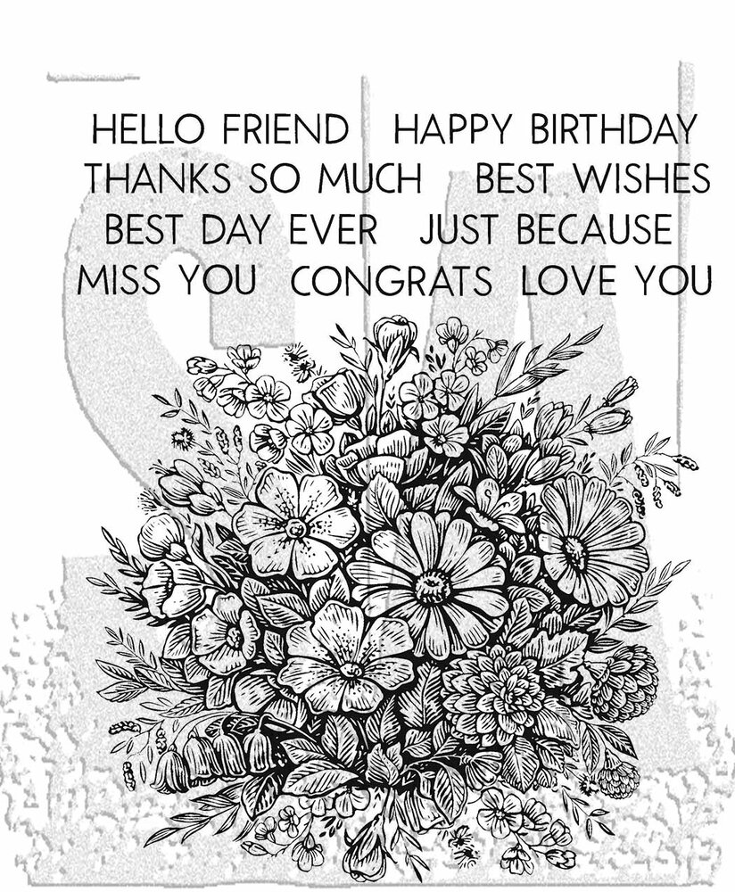 Stampers Anonymous Cling Stamps Floristry With Acrylic Grid Block (CMS485) Stampers Anonymous Cling Stamps Floristry With Acrylic Grid Block (CMS485)