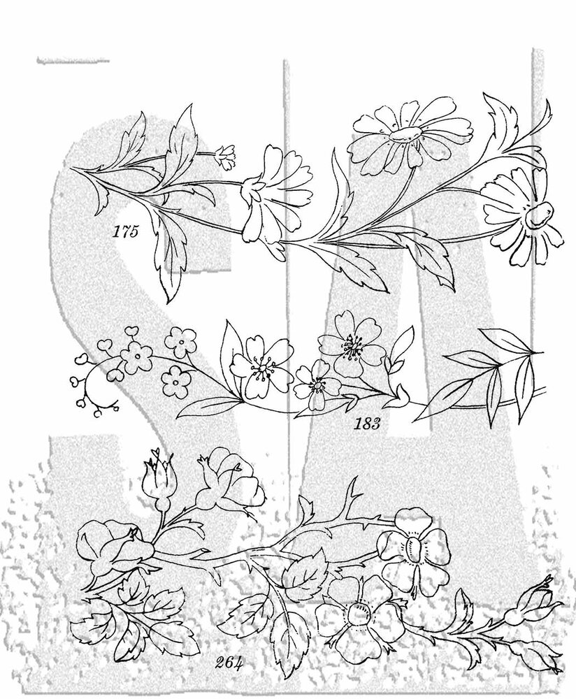 Stampers Anonymous Cling Stamps Embroidery (CMS486)