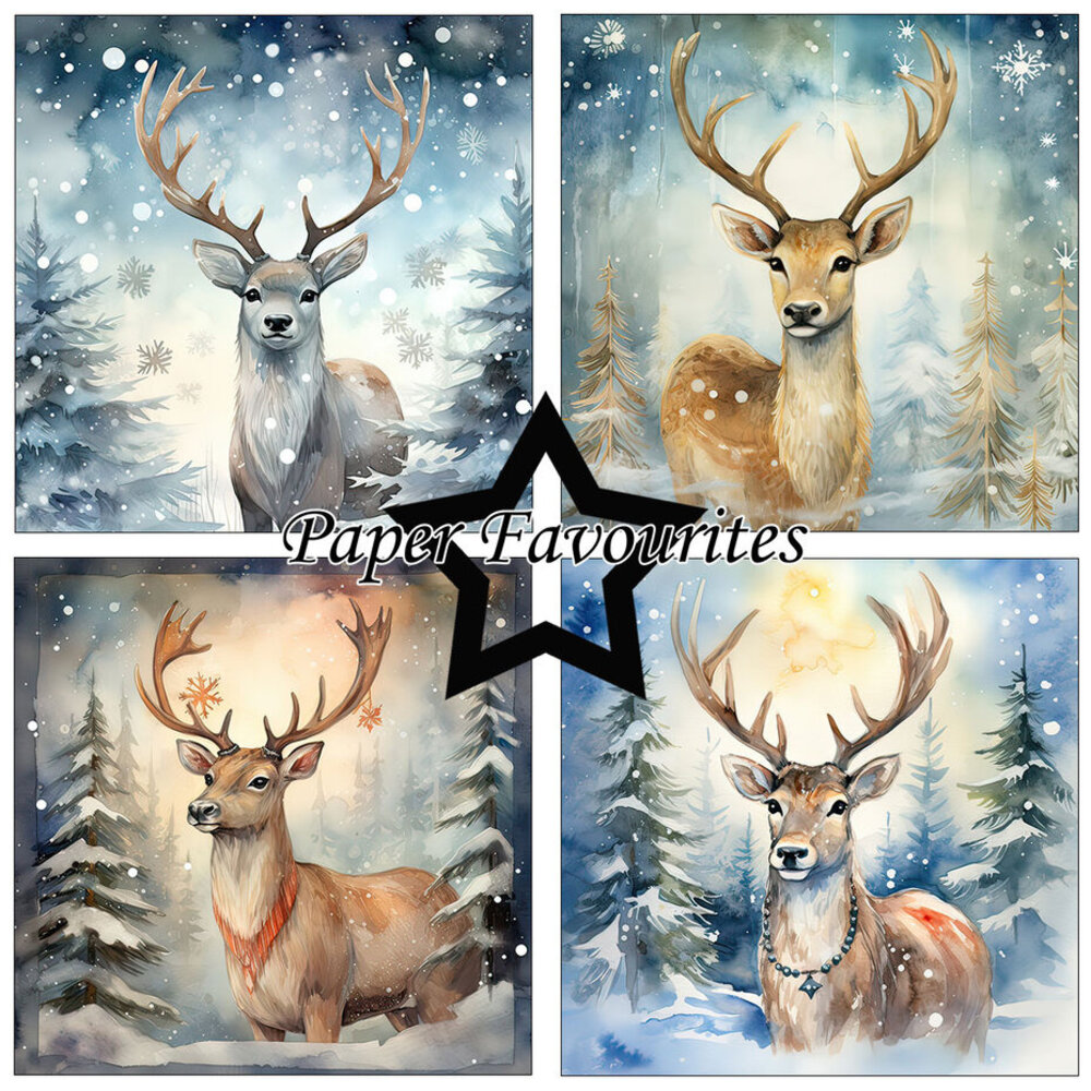 Paper Favourites Christmas Stag 12x12 Inch Paper Pack (PF700)
