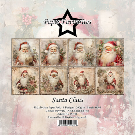 Paper Favourites Santa Claus 12x12 Inch Paper Pack (PF701)