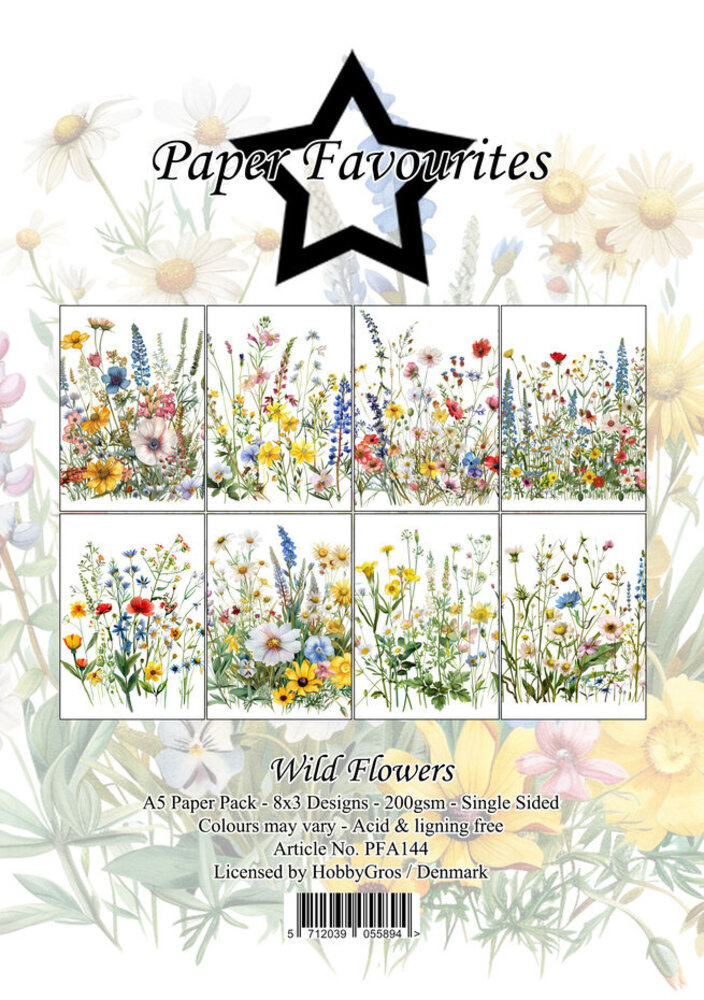 Paper Favourites Wild Flowers A5 Paper Pack (PFA144)